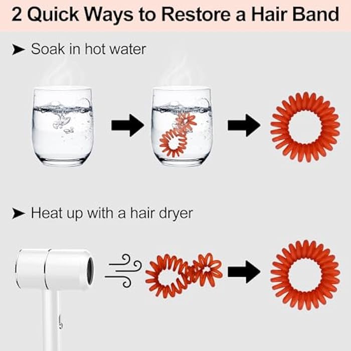 JessLab Spiral Hair Ties, 20 Pcs Traceless Phone Cord Hair Ties No Crease Spiral Bracelet Plastic Coil Ponytail Holders No-Damage Headband Hair Accessory for Girls Women Ladies Gift, Transparent Matte - Image 4